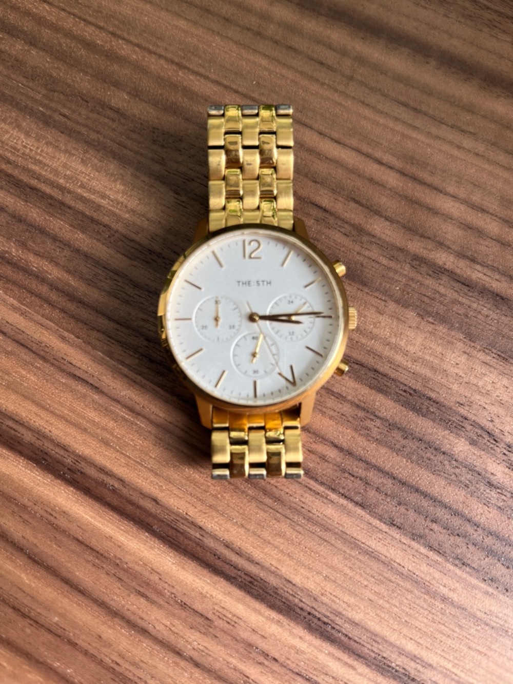 The Fifth Label Gold-Tone White Dial Chronograph Watch
